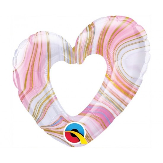 Μπαλόνι Foil 14" Καρδιά Χρυσό Open Colorful Marble Μπαλόνι Foil 14" Καρδιά Χρυσό Open Colorful Marble