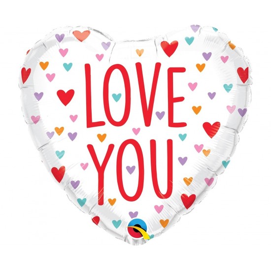 Μπαλόνι Foil 18" Love You Με Μικρές Καρδούλες Μπαλόνι Foil 18" Love You Με Μικρές Καρδούλες