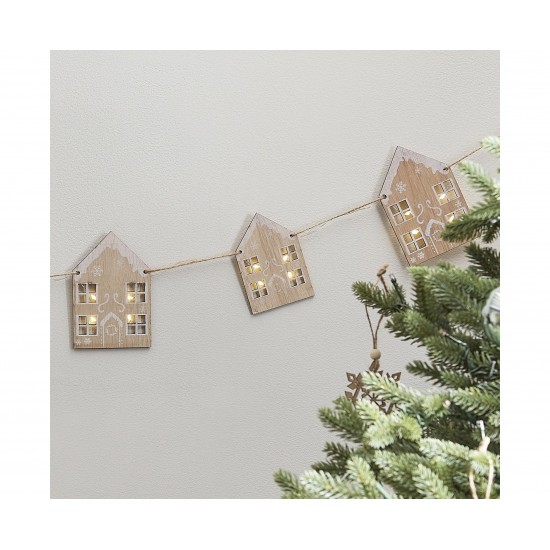 Ξύλινα Σπιτάκια με Φωτιζόμενα Παράθυρα