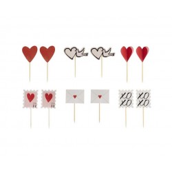 Οδοντογλυφίδες Για Κεκάκια Valentine's/ 12 τεμ.