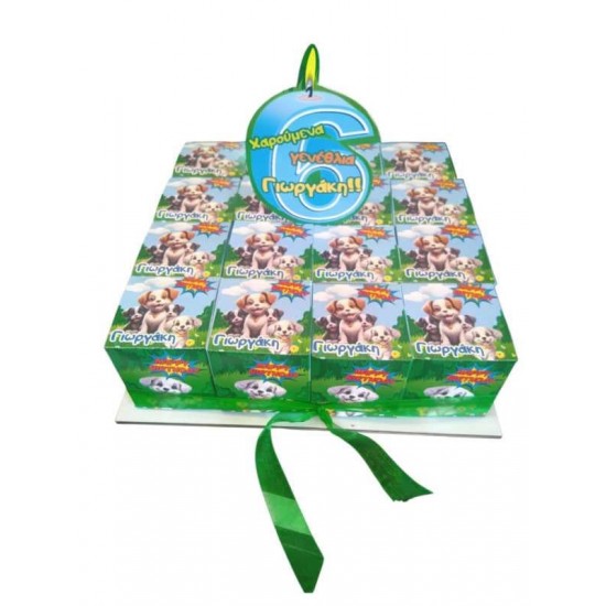 Χάρτινη τούρτα τετράγωνη Σκυλάκια