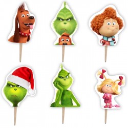 Οδοντογλυφίδες Grinch Χριστουγεννιάτικες (6 τεμ)