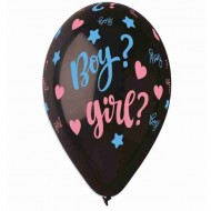 Μπαλόνι Λάτεξ 13″ Μαύρο “Boy or Girl”