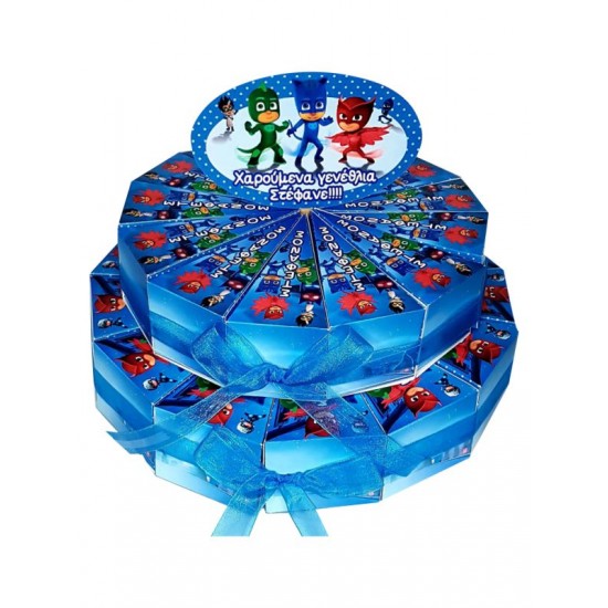 Χάρτινη Τούρτα Με Θέμα PJMASKS” Χάρτινη Τούρτα Με Θέμα PJMASKS”