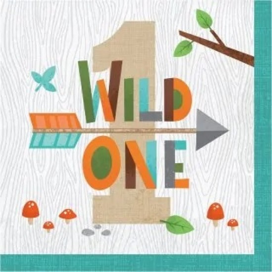 Χαρτοπετσέτες Μεγάλες Για Πρώτα Γενέθλια "Wild One" (16τμχ) Χαρτοπετσέτες Μεγάλες Για Πρώτα Γενέθλια "Wild One" (16τμχ)