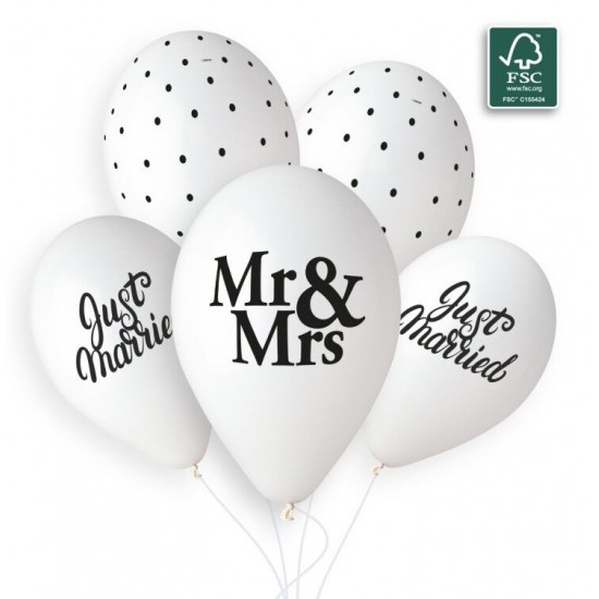 Μπαλόνια Λάτεξ 13″ Just Married – Mr & Mrs Μπαλόνια Λάτεξ 13″ Just Married – Mr & Mrs