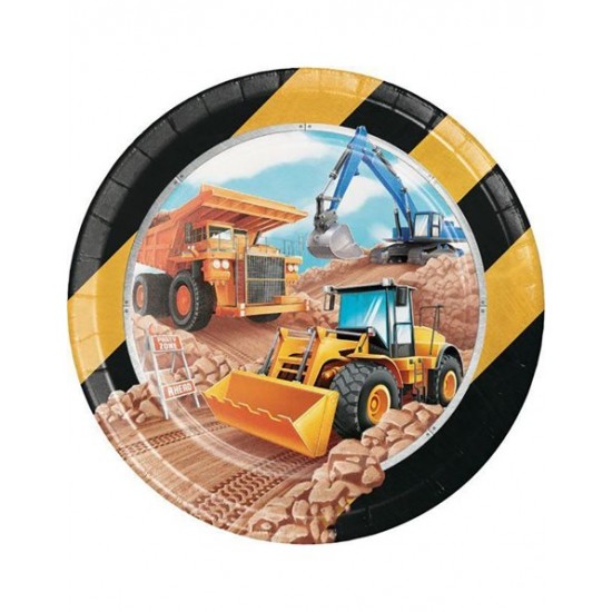 Πιάτα Μεγάλα "Big Dig Construction" (8 τεμάχια)