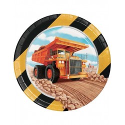 Πιάτα Mικρά "Big Dig Construction"  (8 τεμάχια)