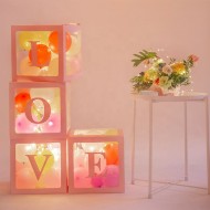 Κουτιά διακόσμησης “LOVE” Rosegold 