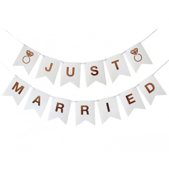 Σημαιάκια γάμου Just Married 300cm Σημαιάκια γάμου Just Married 300cm