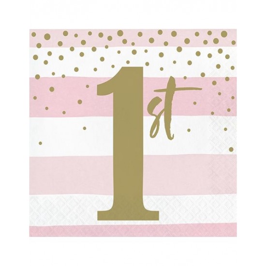 Xαρτοπετσέτες Mεγάλες "Pink & Gold Celebration" 16.5x16.5cm Creative Converting (16 Tεμάχια) Xαρτοπετσέτες Mεγάλες "Pink & Gold Celebration" 16.5x16.5cm Creative Converting (16 Tεμάχια)