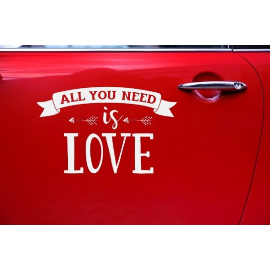 Αυτοκόλλητο Αυτοκινήτου Γάμου “All you need is love” Αυτοκόλλητο Αυτοκινήτου Γάμου “All you need is love”