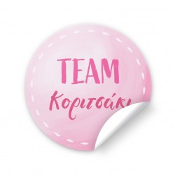 Αυτοκόλλητα Για Gender Reveal – Team Κοριτσάκι (6 τεμ)