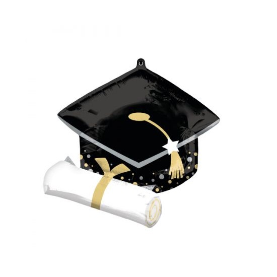 Μπαλόνι Foil Black Grad Cap & White Diploma - Καπέλο αποφοίτησης / 63 εκ x 63 εκ Μπαλόνι Foil Black Grad Cap & White Diploma - Καπέλο αποφοίτησης / 63 εκ x 63 εκ
