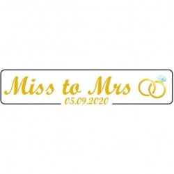 Πινακίδα αυτοκινήτου bachelor "Miss to Mrs"