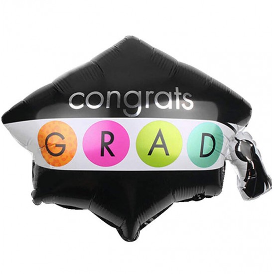 Μπαλόνι Foil 24″ Αποφοίτησης Καπέλο Congrats