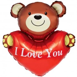 Μπαλόνι Foil 25″ Αρκουδάκι Με Καρδιά I Love you