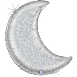 Μπαλόνι Foil 37″ Ασημί Φεγγάρι Holographic