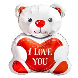 Μπαλόνι Foil 21″ Άσπρο Αρκουδάκι “I Love you” STREET