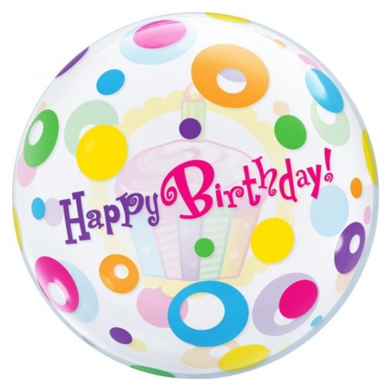 Μπαλόνι Foil 18″ Διάφανο Happy Birthday Cupcake Μπαλόνι Foil 18″ Διάφανο Happy Birthday Cupcake