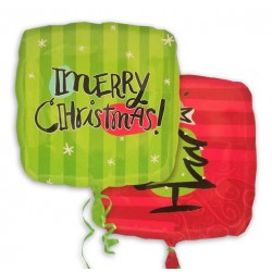 Μπαλόνι Foil 18″ Τετράγωνο Έλατο Merry Christmas