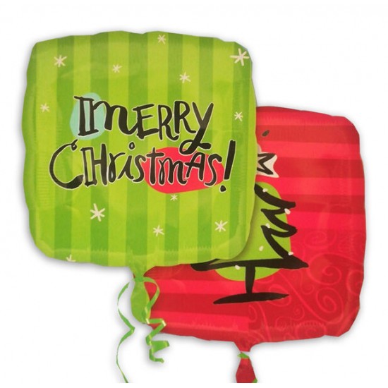 Μπαλόνι Foil 18″ Τετράγωνο Έλατο Merry Christmas Μπαλόνι Foil 18″ Τετράγωνο Έλατο Merry Christmas
