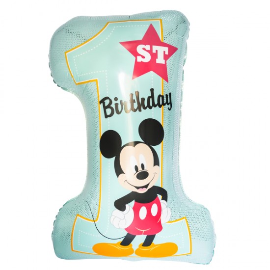 Μπαλόνι Foil 28″ Γαλάζιο Αριθμός 1 Mickey Mouse Μπαλόνι Foil 28″ Γαλάζιο Αριθμός 1 Mickey Mouse