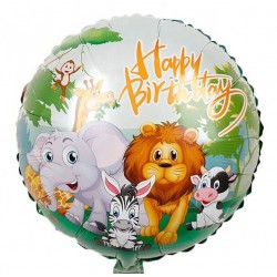 Μπαλόνι Foil 18″ Happy Birthday Ζώα της Ζούγκλας