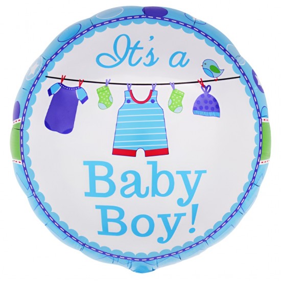 Μπαλόνι Foil 18″ Γέννησης Μπουγάδα Baby Boy Μπαλόνι Foil 18″ Γέννησης Μπουγάδα Baby Boy