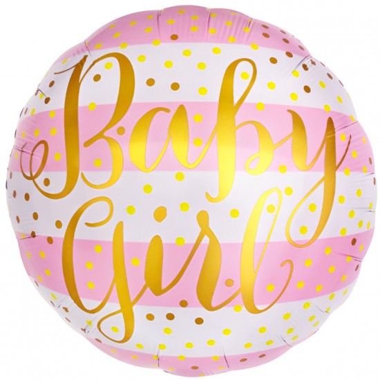 Μπαλόνι Foil 18″ Γέννησης Ριγέ Baby Girl Μπαλόνι Foil 18″ Γέννησης Ριγέ Baby Girl