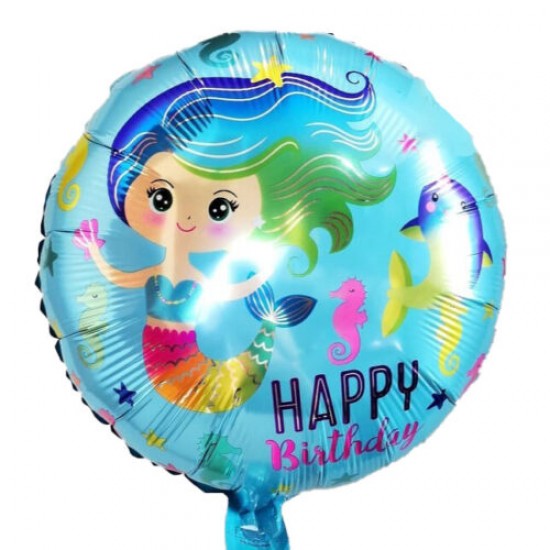 Μπαλόνι Foil 18″ Happy Birthday Γοργόνα Μπαλόνι Foil 18″ Happy Birthday Γοργόνα