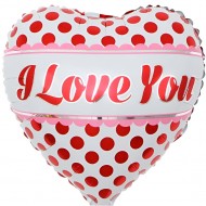 Μπαλόνι Foil 18″ Καρδιά I Love You Πουά