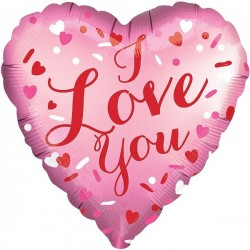 Μπαλόνι Foil 18” Ροζ Καρδιά Ι Love You
