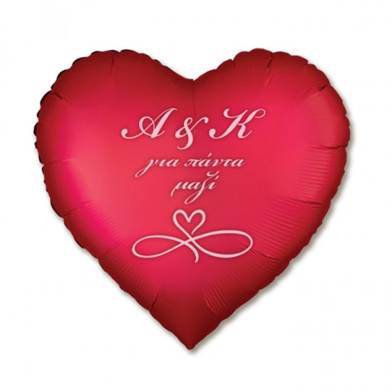 Κόκκινο Μπαλόνι Foil Καρδιά Tυπωμένο 18″ – Για πάντα μαζί