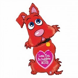 Μπαλόνι Foil 44″ Κόκκινο Σκυλάκι ‘Love You So Doggone Much’