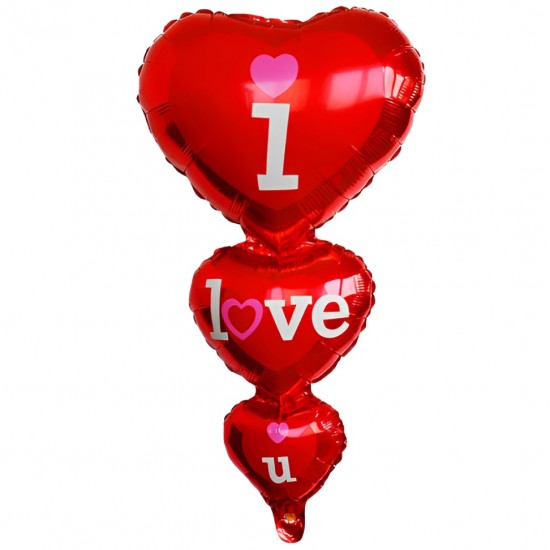 Μπαλόνι Foil 40″ Τριπλή Καρδιά Κάθετη I Love you Μπαλόνι Foil 40″ Τριπλή Καρδιά Κάθετη I Love you