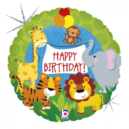 Μπαλόνι Foil Ζωάκια Ζούγκλας Happy Birthday Μπαλόνι Foil Ζωάκια Ζούγκλας Happy Birthday