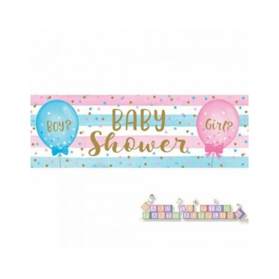 Banner Gender Reveal Balloons Banner Gender Reveal Balloons