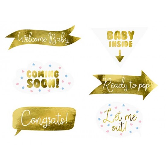 Στικάκια PhotoBooth Baby Shower (6 Τεμ) Στικάκια PhotoBooth Baby Shower (6 Τεμ)