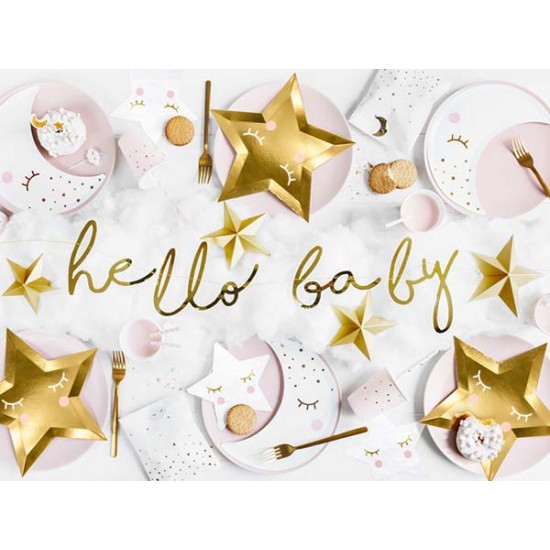 Banner Διακοσμητικό χρυσό “Hello Baby” 70 εκ.