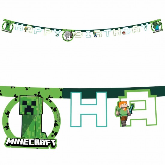Γιρλάντα Γενεθλίων Minecraft 200cm Γιρλάντα Γενεθλίων Minecraft 200cm