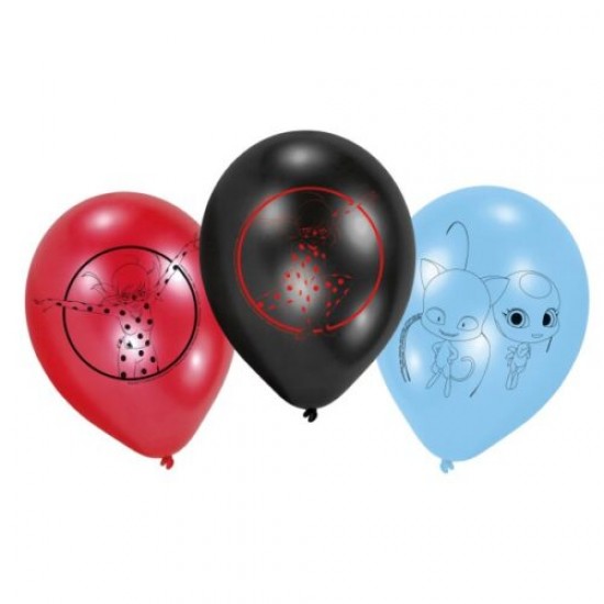 Μπαλόνια Λάτεξ 12" Miraculous Ladybug (6 τεμ) Μπαλόνια Λάτεξ 12" Miraculous Ladybug (6 τεμ)