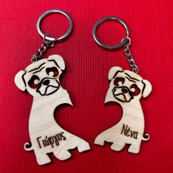 Μπρελόκ για ζευγάρι – Σκυλάκια pug (2 τεμ)