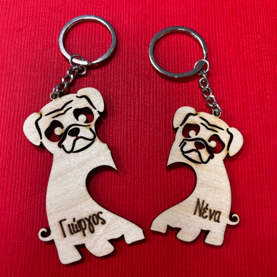 Μπρελόκ για ζευγάρι – Σκυλάκια pug (2 τεμ) Μπρελόκ για ζευγάρι – Σκυλάκια pug (2 τεμ)