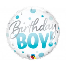 Μπαλόνι Foil 18" Birthday Boy Blue Dots / 46 εκ
