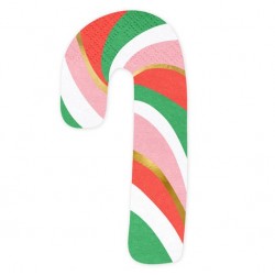  Χαρτοπετσέτες σχηματικές Candy Cane (20 τεμ)
