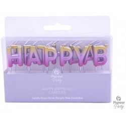  Κεριά Happy Birthday Rose Gold Ombre / 2.8 εκ
