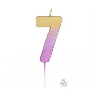  Κερί Νούμερο "7" Ροζ Χρυσό Ombre / 6.7 εκ