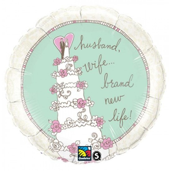  18″ Μπαλόνι Γαμήλια τούρτα Husband & Wife