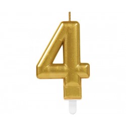  Κερί Χρυσό "4" Sparkling Celebrations Gold / 8 εκ υψός